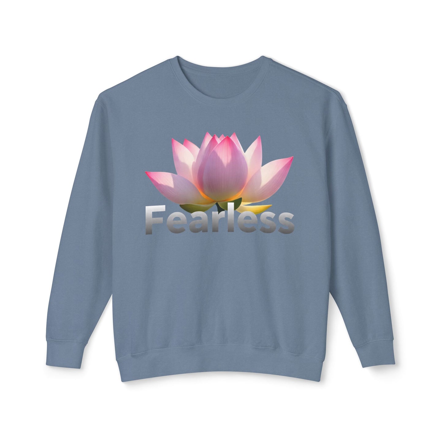 Fearless Lotus Unisex Sweatshirt, Inspirational Gift, Casual Wear, Mindfulness Apparel, Spring Fashion, Unique Layering Piece