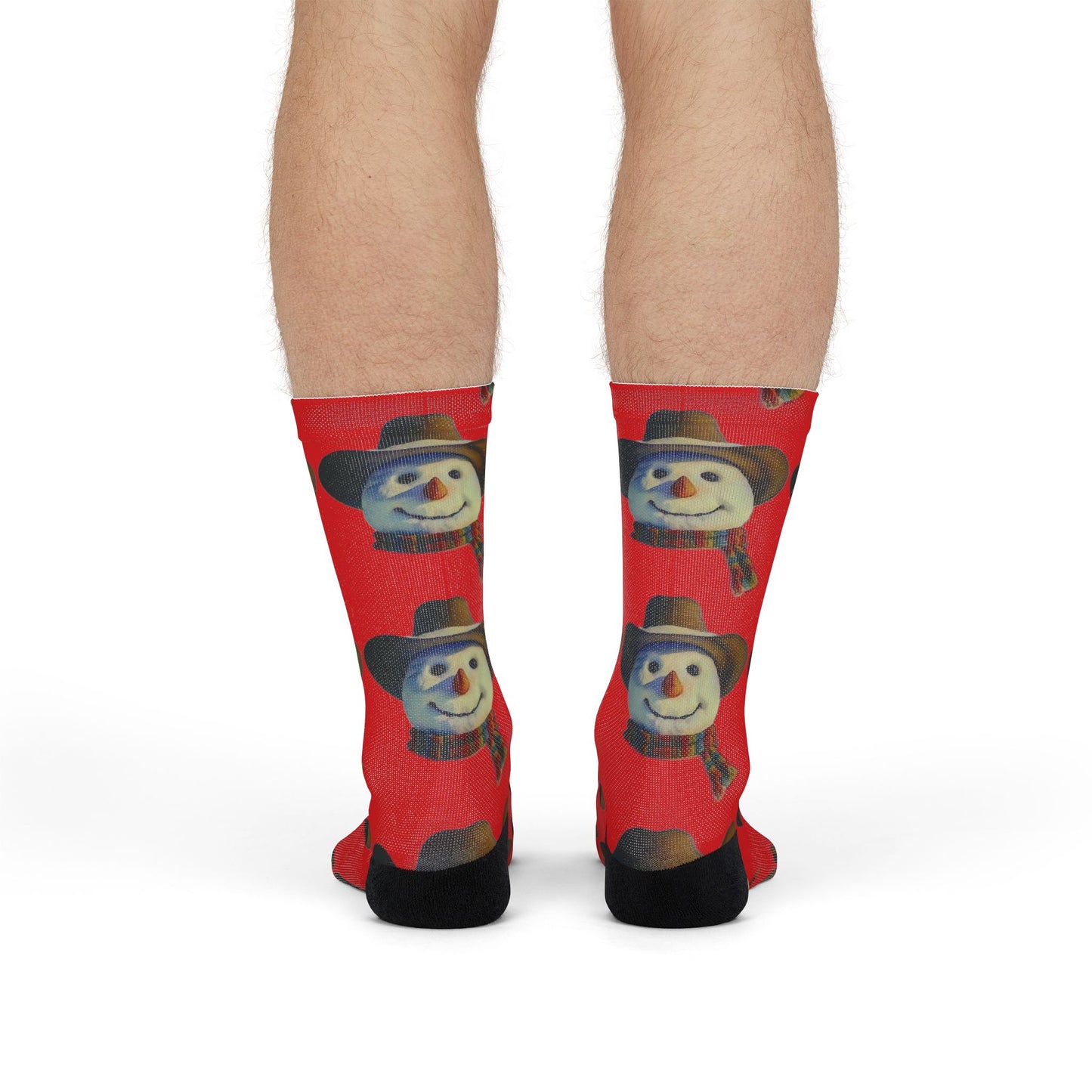 Cowboy Snowman Crew Socks for Festive Cheer, Fun Gift Idea for Christmas