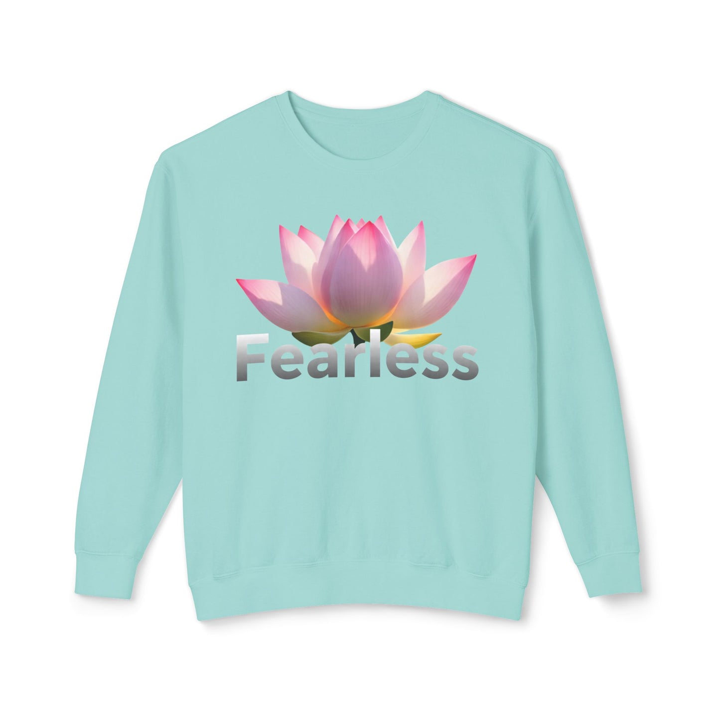 Fearless Lotus Unisex Sweatshirt, Inspirational Gift, Casual Wear, Mindfulness Apparel, Spring Fashion, Unique Layering Piece