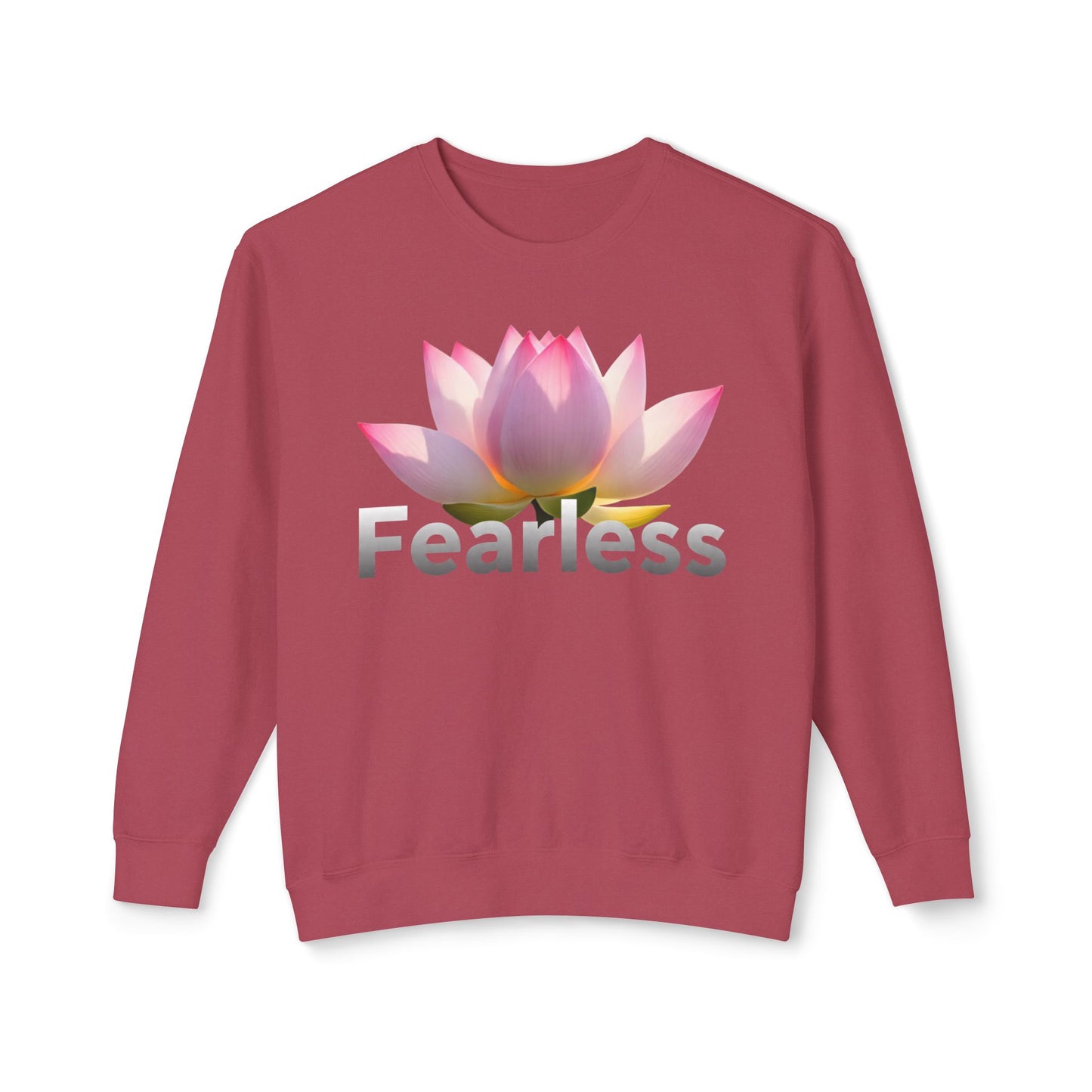 Fearless Lotus Unisex Sweatshirt, Inspirational Gift, Casual Wear, Mindfulness Apparel, Spring Fashion, Unique Layering Piece