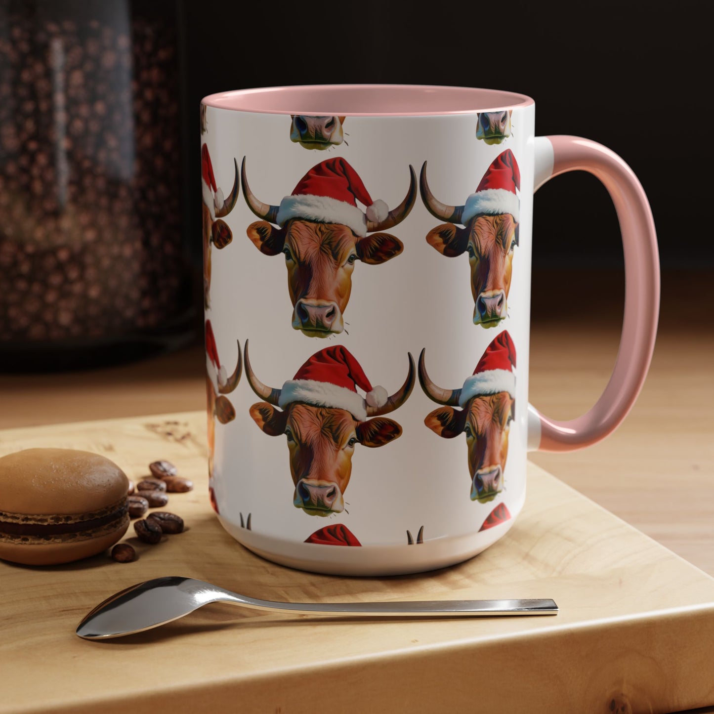 Festive Cow Mug: Cute Christmas Coffee Cup, Holiday Gift, Animal Lover Present, Cheerful Decor