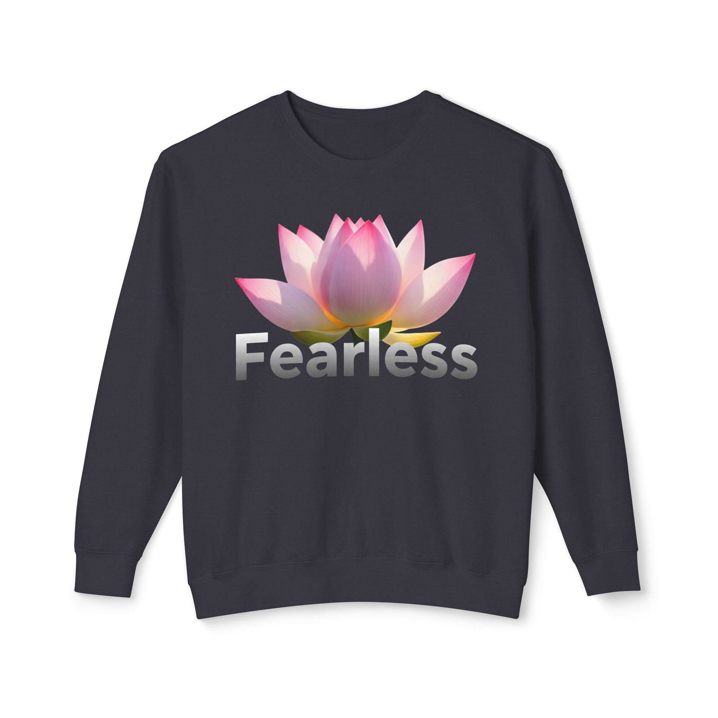 Fearless Lotus Unisex Sweatshirt, Inspirational Gift, Casual Wear, Mindfulness Apparel, Spring Fashion, Unique Layering Piece