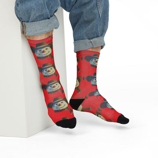 Cowboy Snowman Crew Socks for Festive Cheer, Fun Gift Idea for Christmas